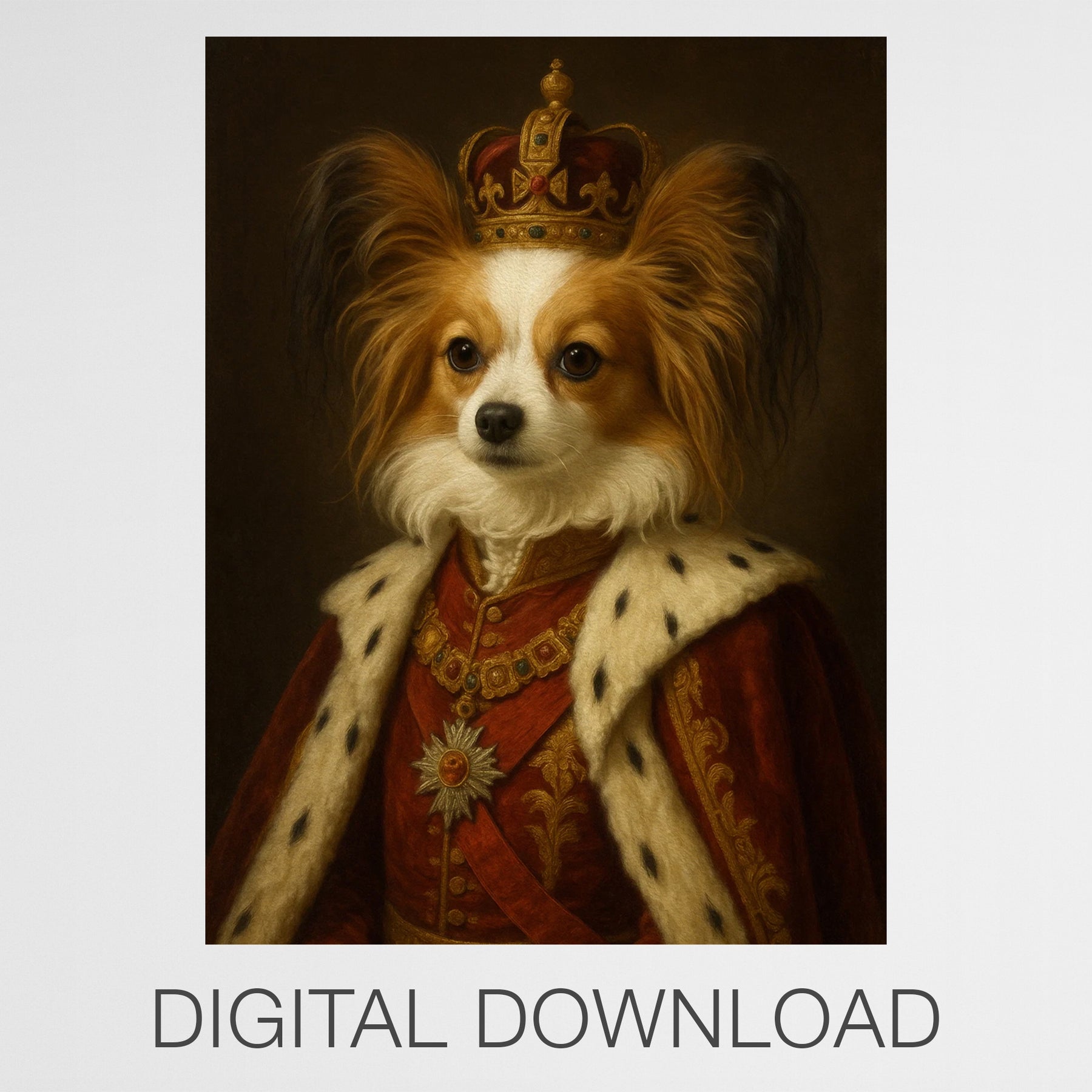 Majestät - Persönliches, individuelles Vintage-Haustierportrait