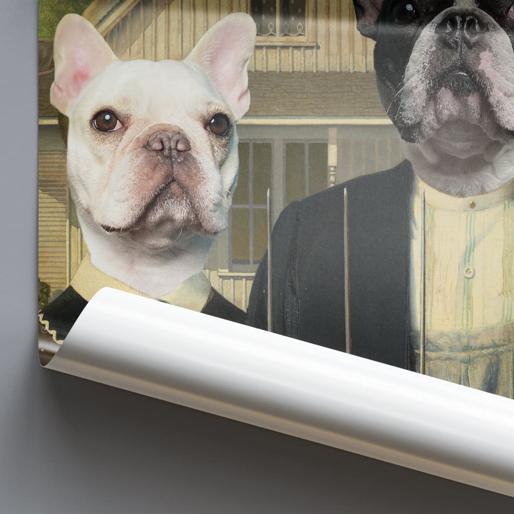 American Gothic - Personal Custom Vintage Pet Portrait -