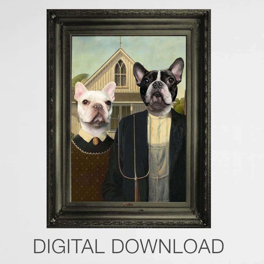 American Gothic - Personal Custom Vintage Pet Portrait