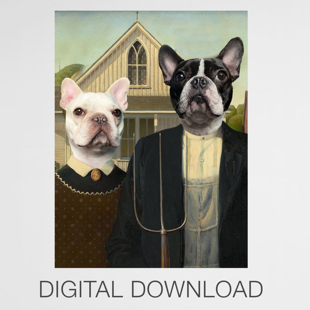 American Gothic - Personal Custom Vintage Pet Portrait