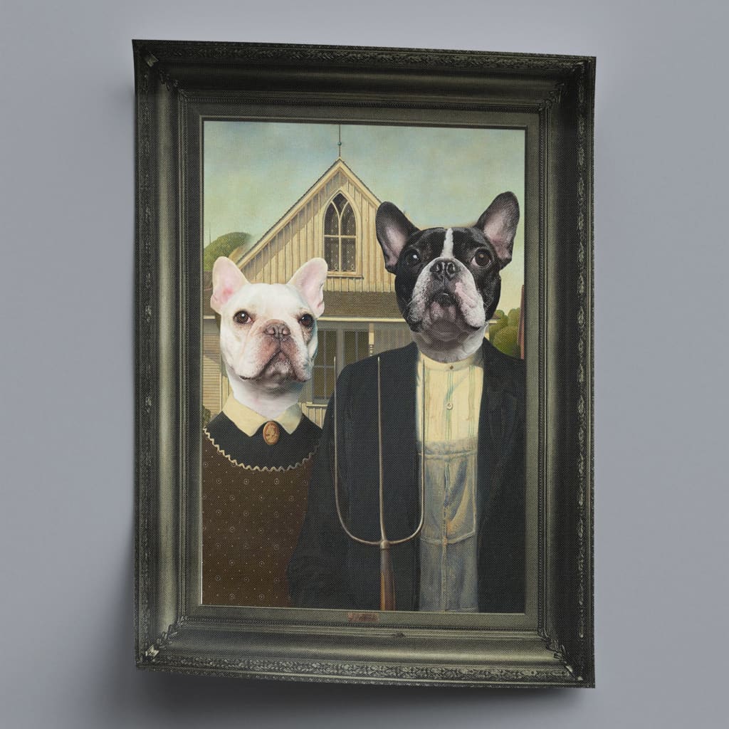 American Gothic - Personal Custom Vintage Pet Portrait -