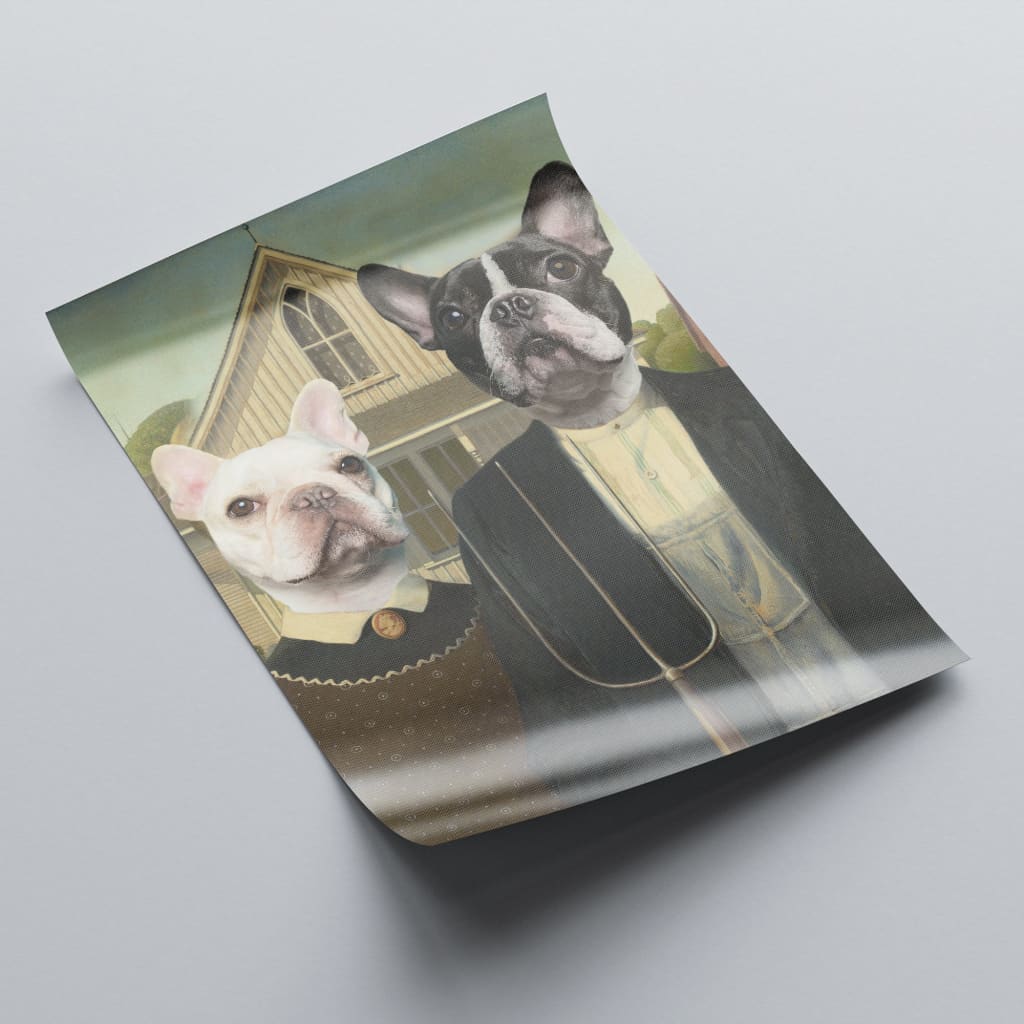 American Gothic - Personal Custom Vintage Pet Portrait -