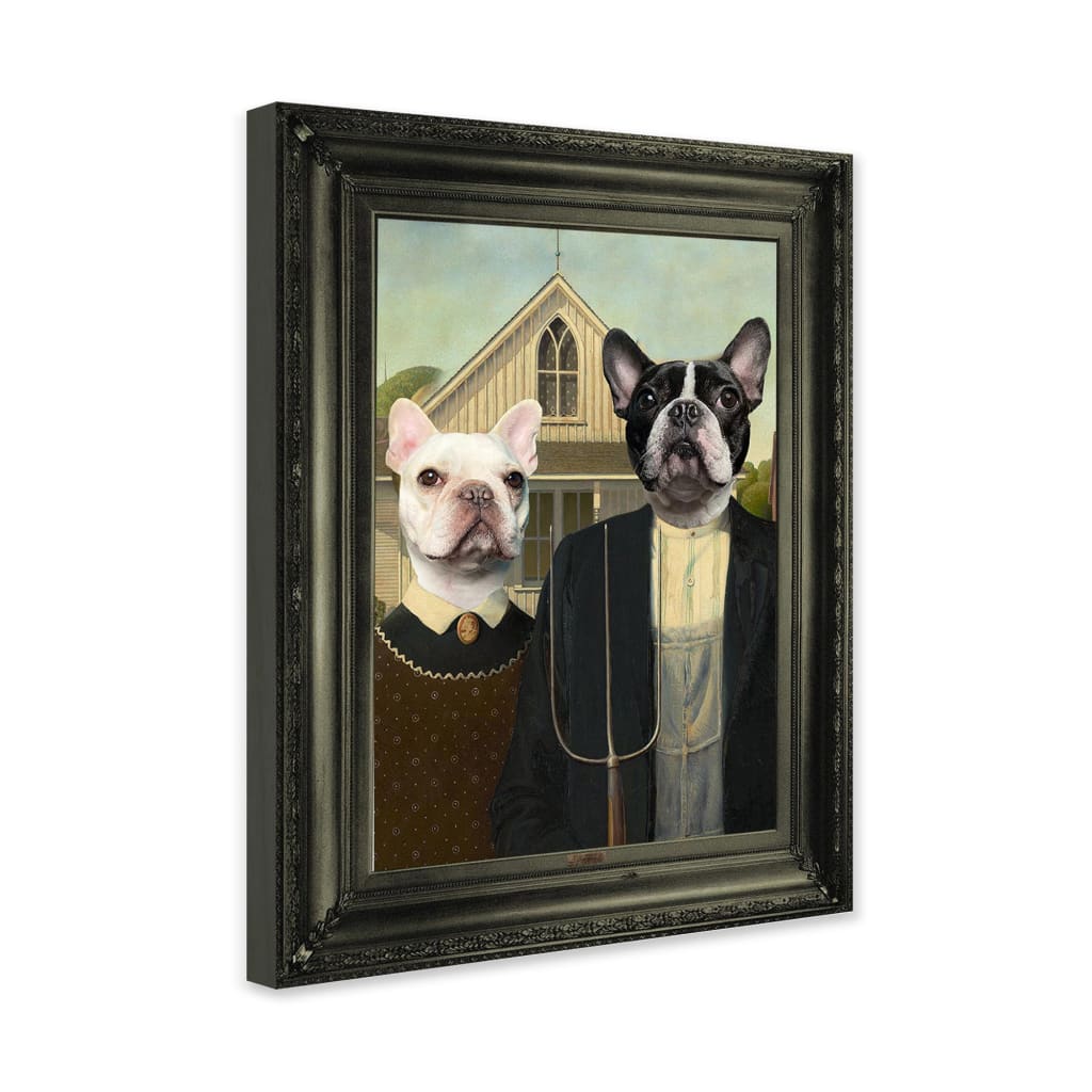 American Gothic - Personal Custom Vintage Pet Portrait -