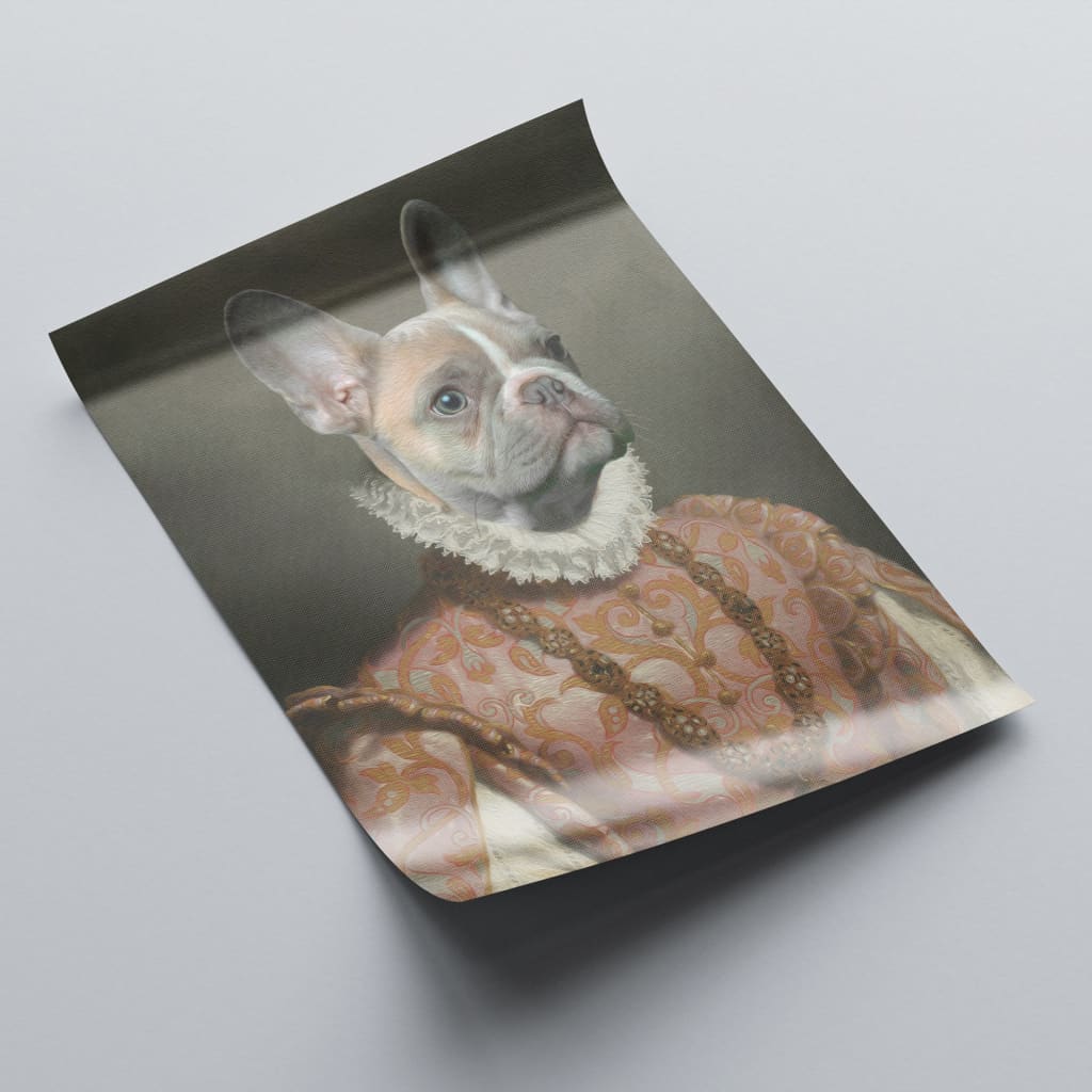 Baroness - Personal Custom Vintage Pet Portrait - Rolled