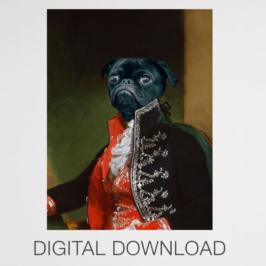 Bombadier - Personal Custom Vintage Pet Portrait