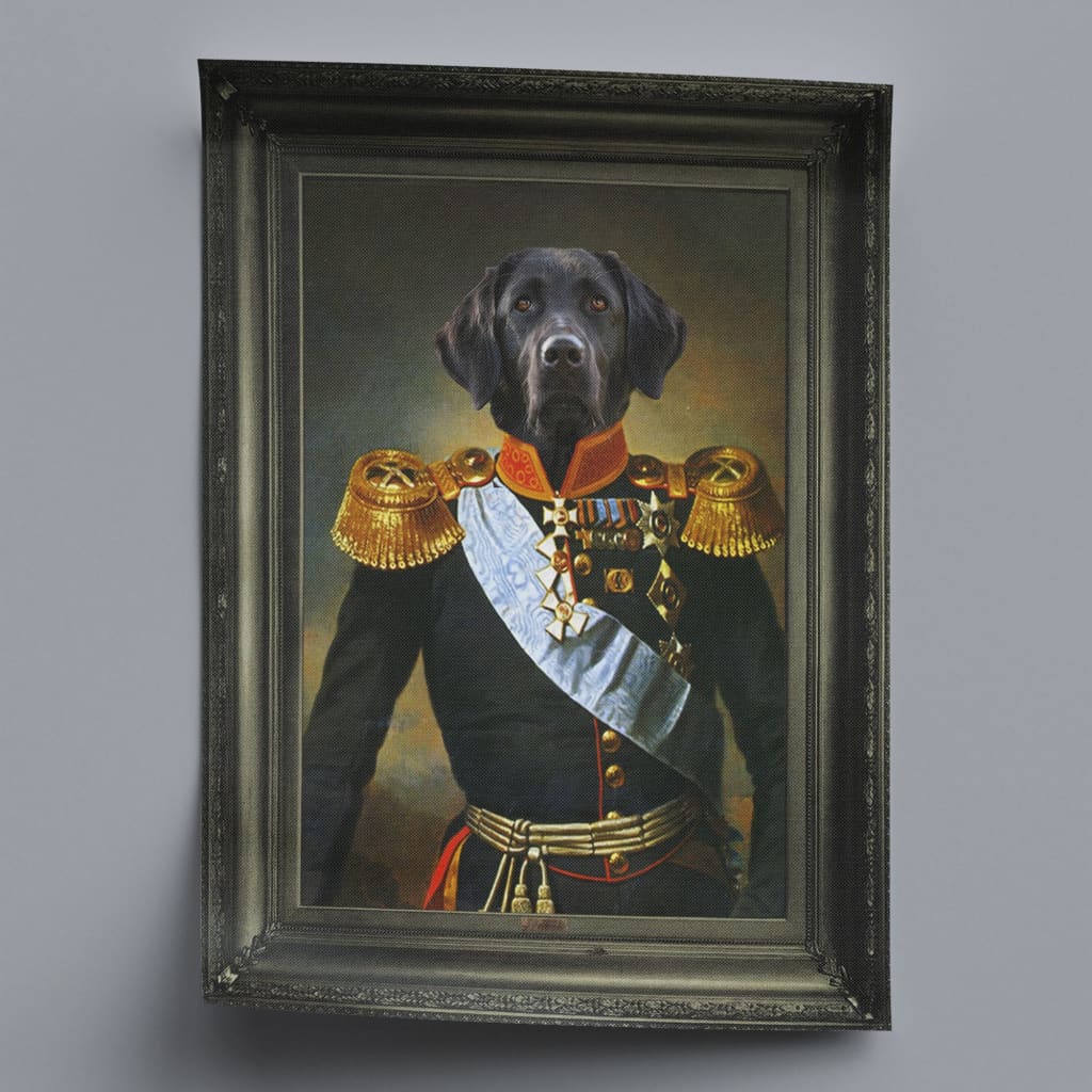 Captain - Personal Custom Vintage Pet Portrait - Rolled