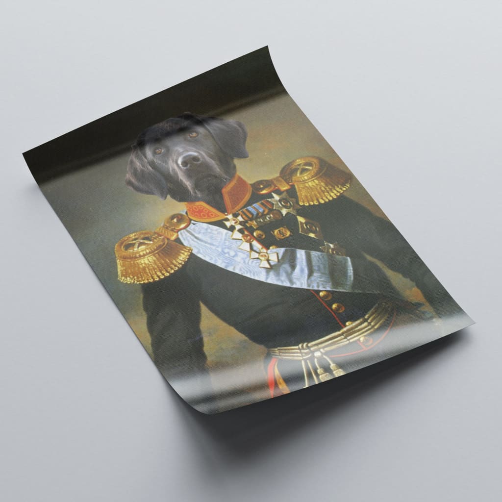 Captain - Personal Custom Vintage Pet Portrait - Rolled