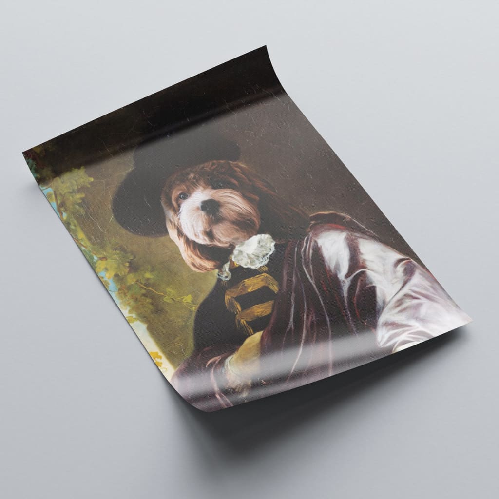 Cavalier - Personal Custom Vintage Pet Portrait - Rolled