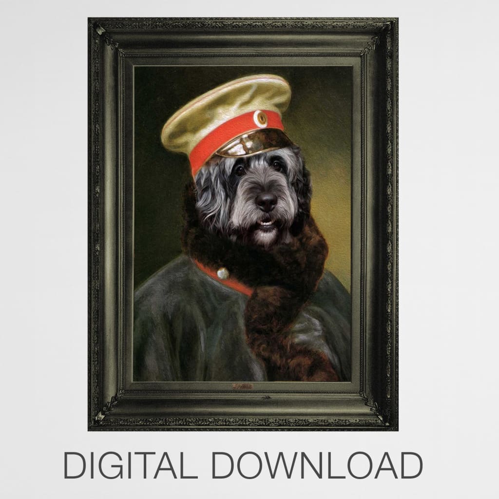 Comrade - Personal Custom Vintage Pet Portrait