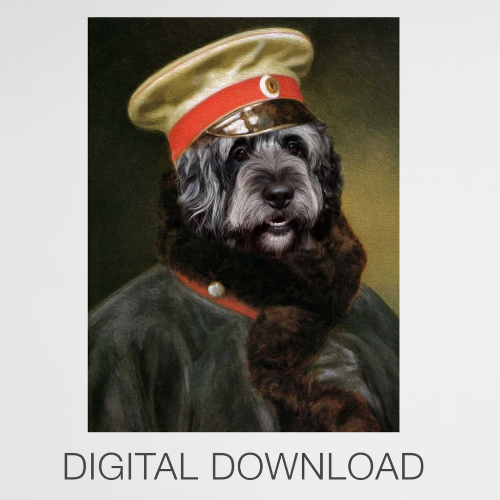 Comrade - Personal Custom Vintage Pet Portrait