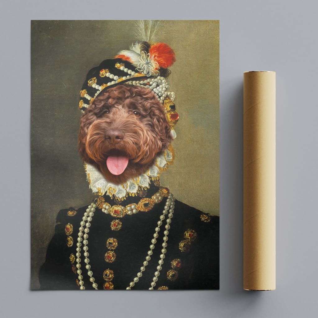 Countess - Personal Custom Vintage Pet Portrait - Rolled