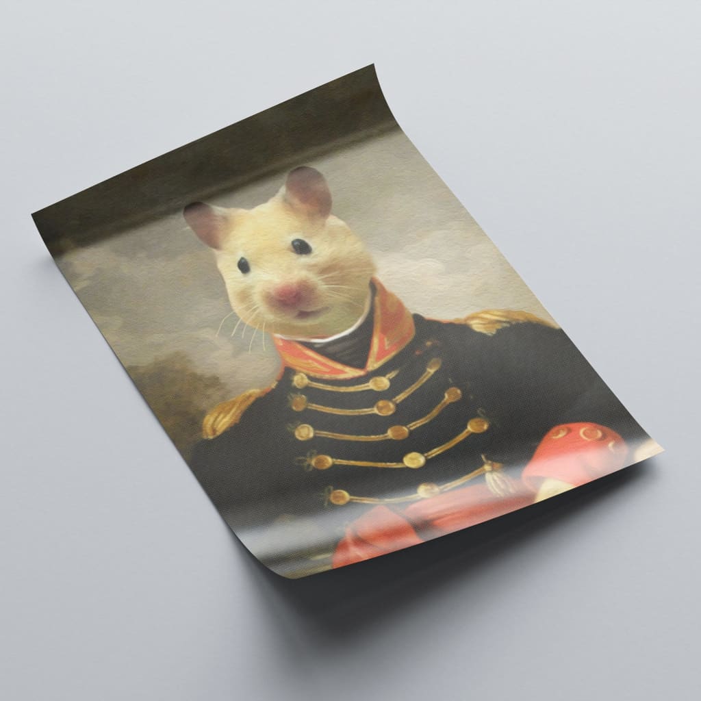 Duke - Personal Custom Vintage Pet Portrait - Rolled Canvas