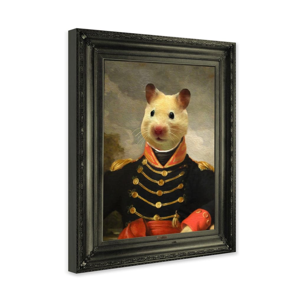 Duke - Personal Custom Vintage Pet Portrait - Wrapped Framed