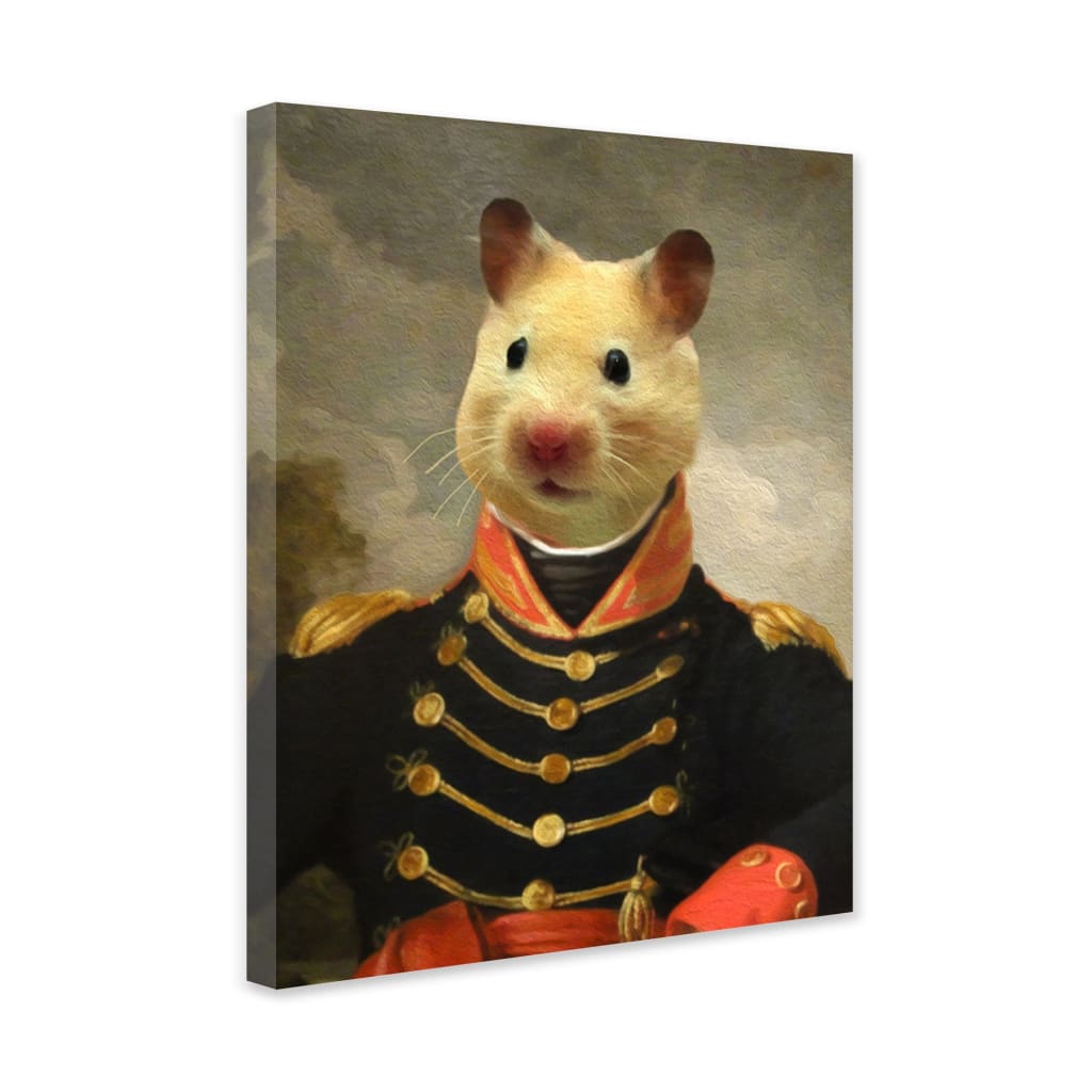 Duke - Personal Custom Vintage Pet Portrait - Wrapped Framed