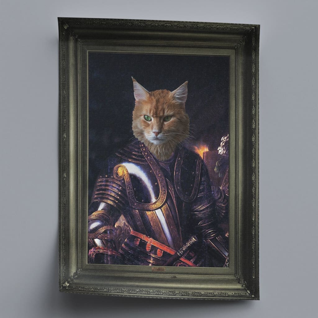 Knight - Personal Custom Vintage Pet Portrait - Rolled