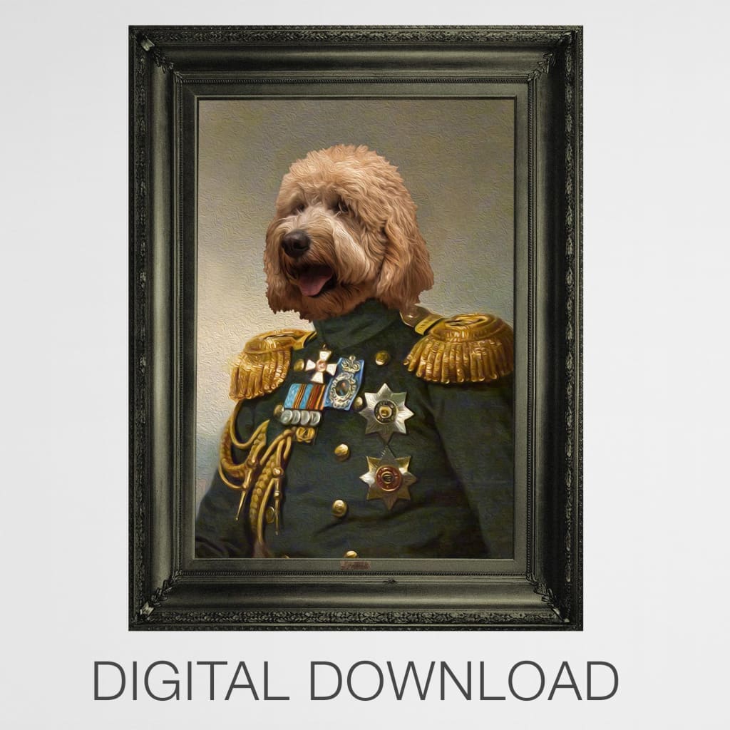 Lieutenant - Personal Custom Vintage Pet Portrait