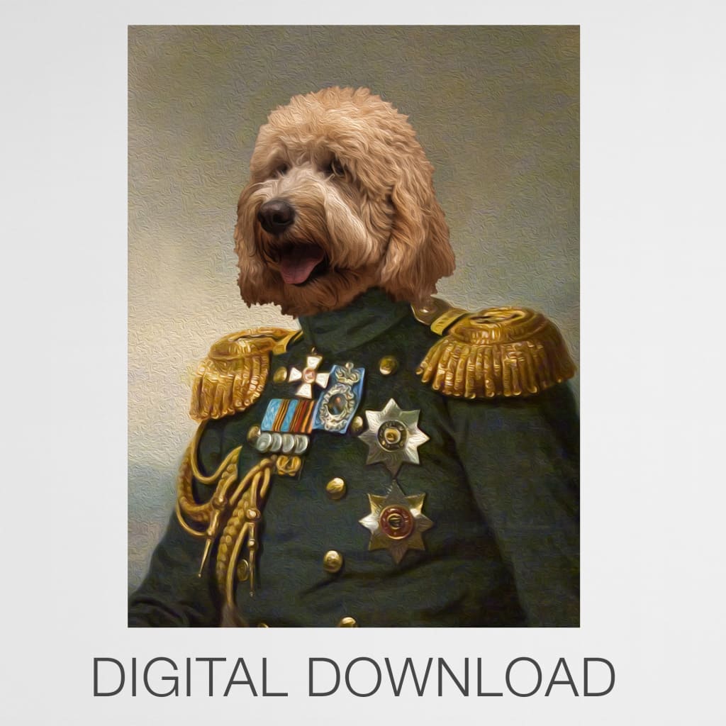 Lieutenant - Personal Custom Vintage Pet Portrait