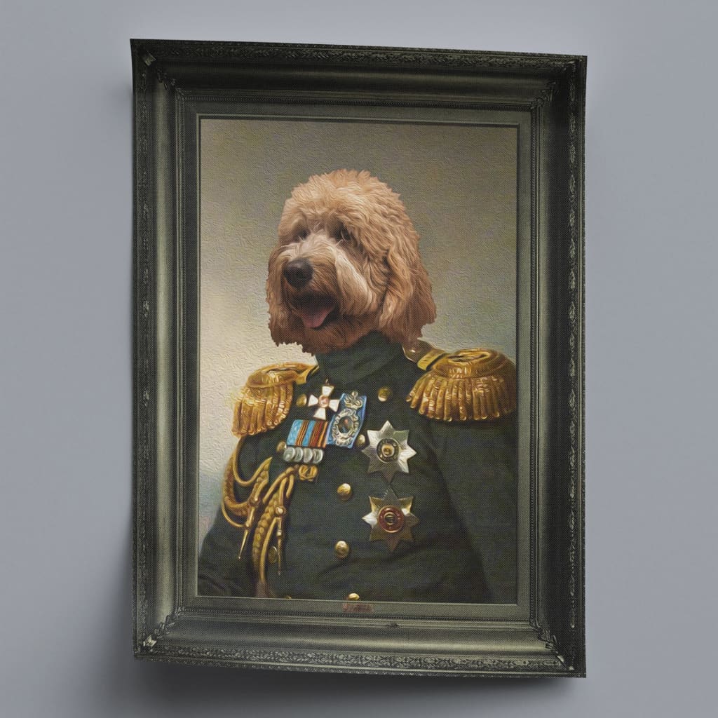 Lieutenant - Personal Custom Vintage Pet Portrait - Rolled