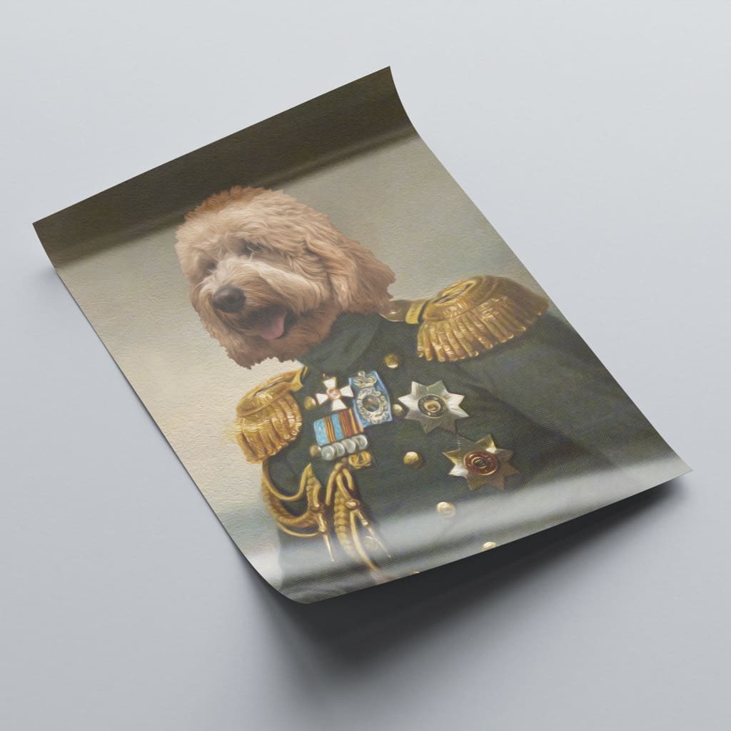 Lieutenant - Personal Custom Vintage Pet Portrait - Rolled