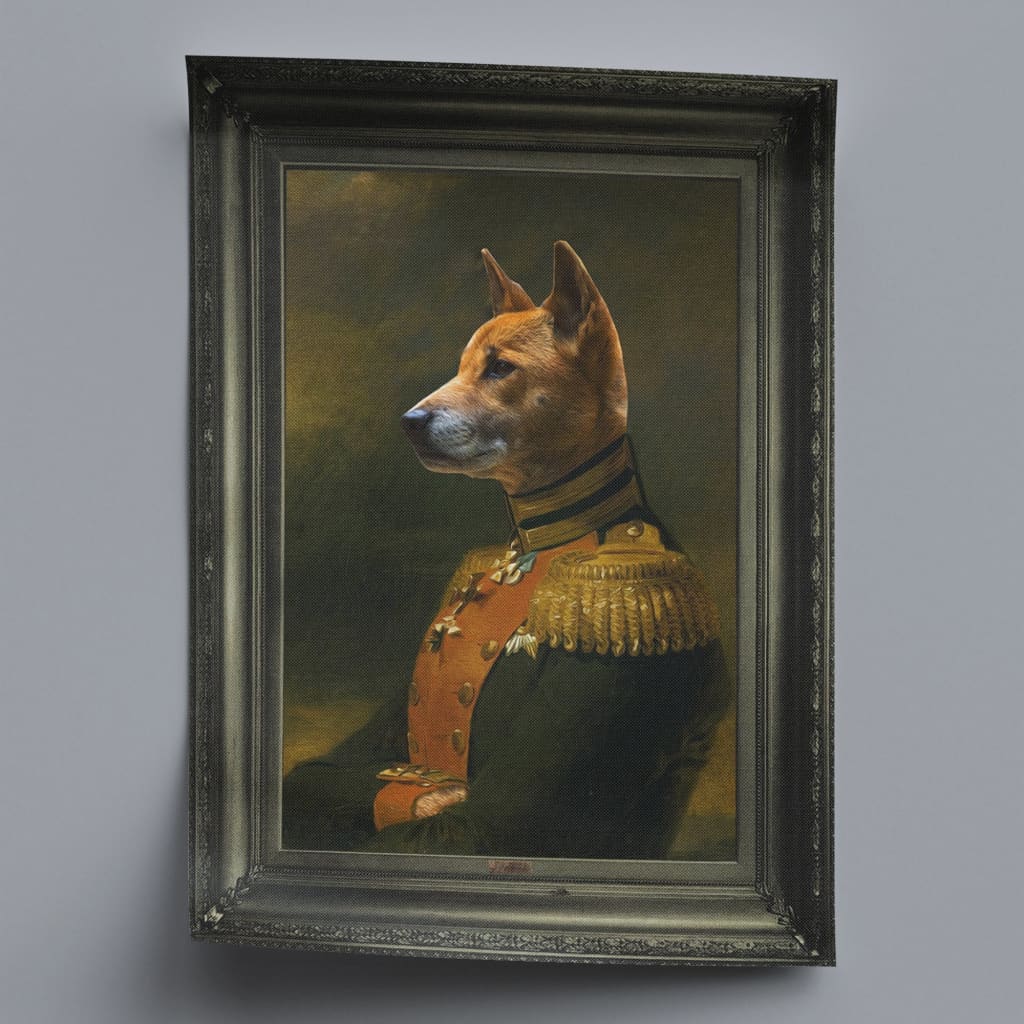 Major - Personal Custom Vintage Pet Portrait - Rolled Canvas