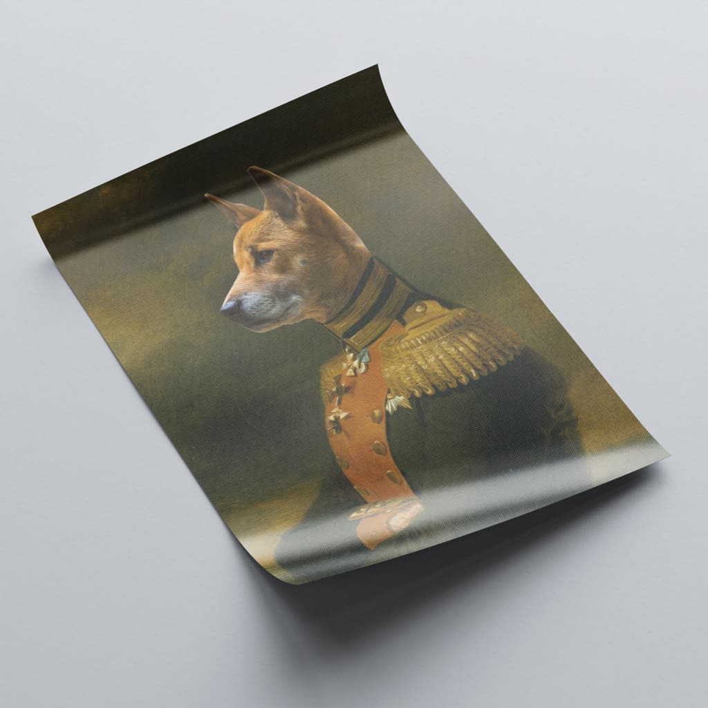 Major - Personal Custom Vintage Pet Portrait - Rolled Canvas