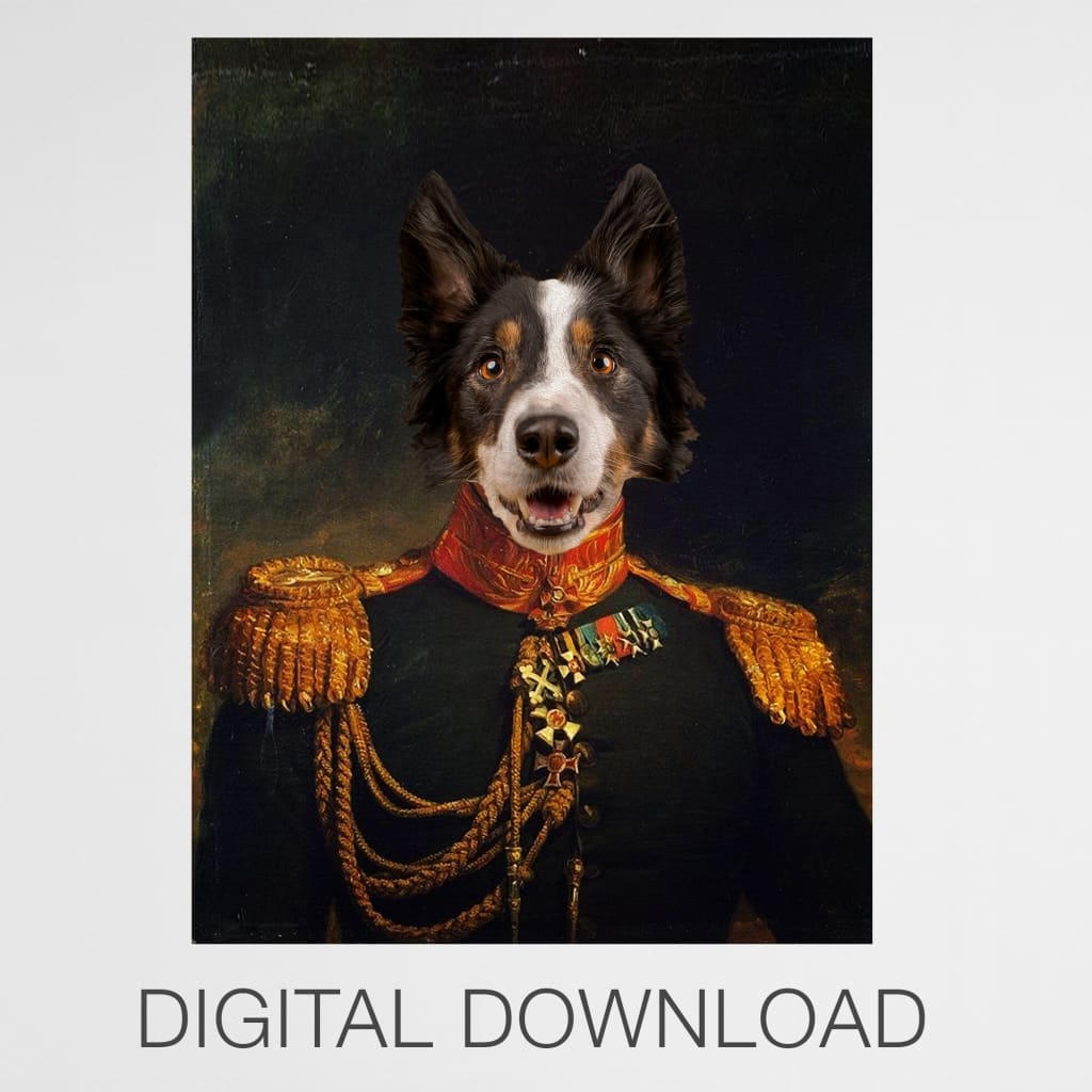 Officer - Personal Custom Vintage Pet Portrait