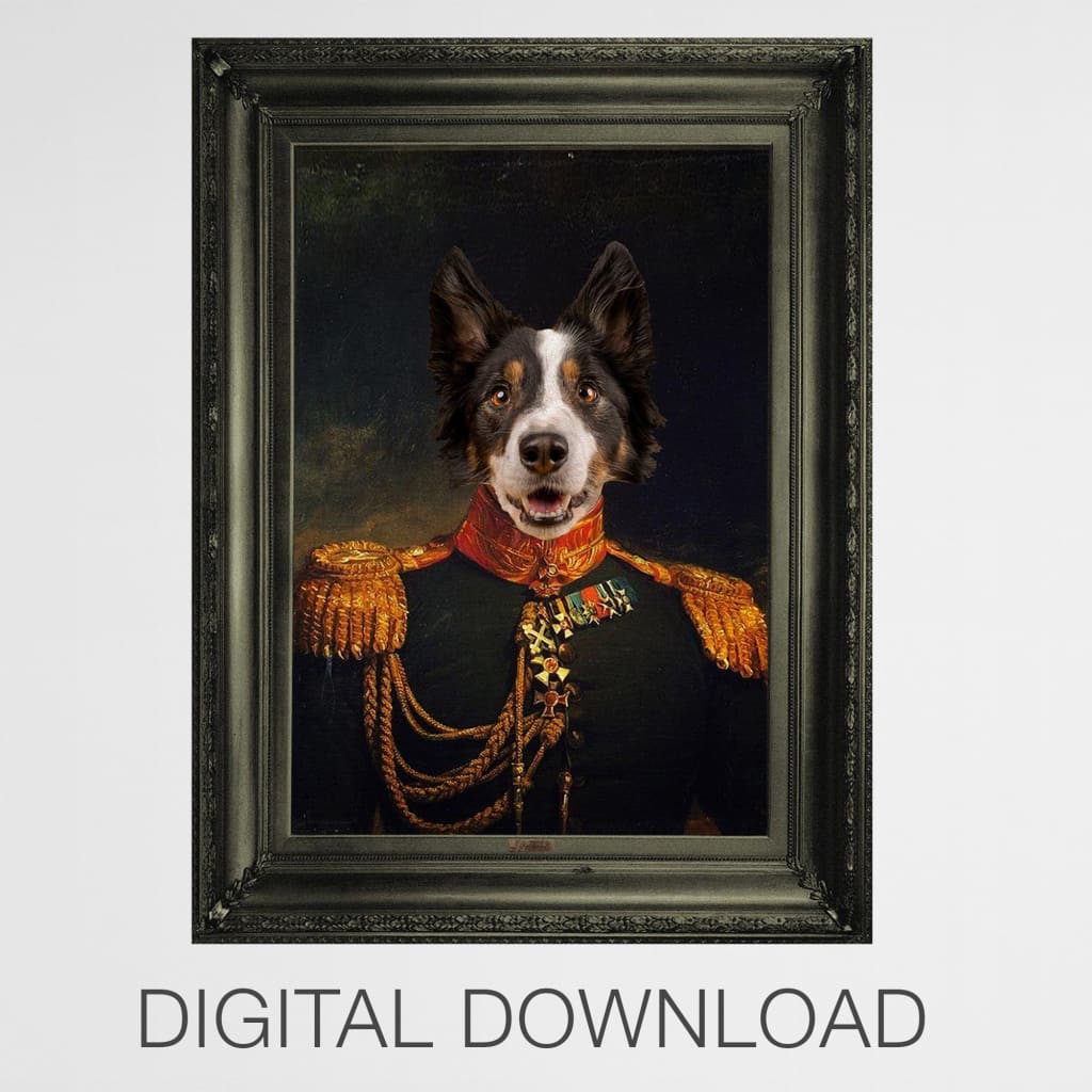 Officer - Personal Custom Vintage Pet Portrait