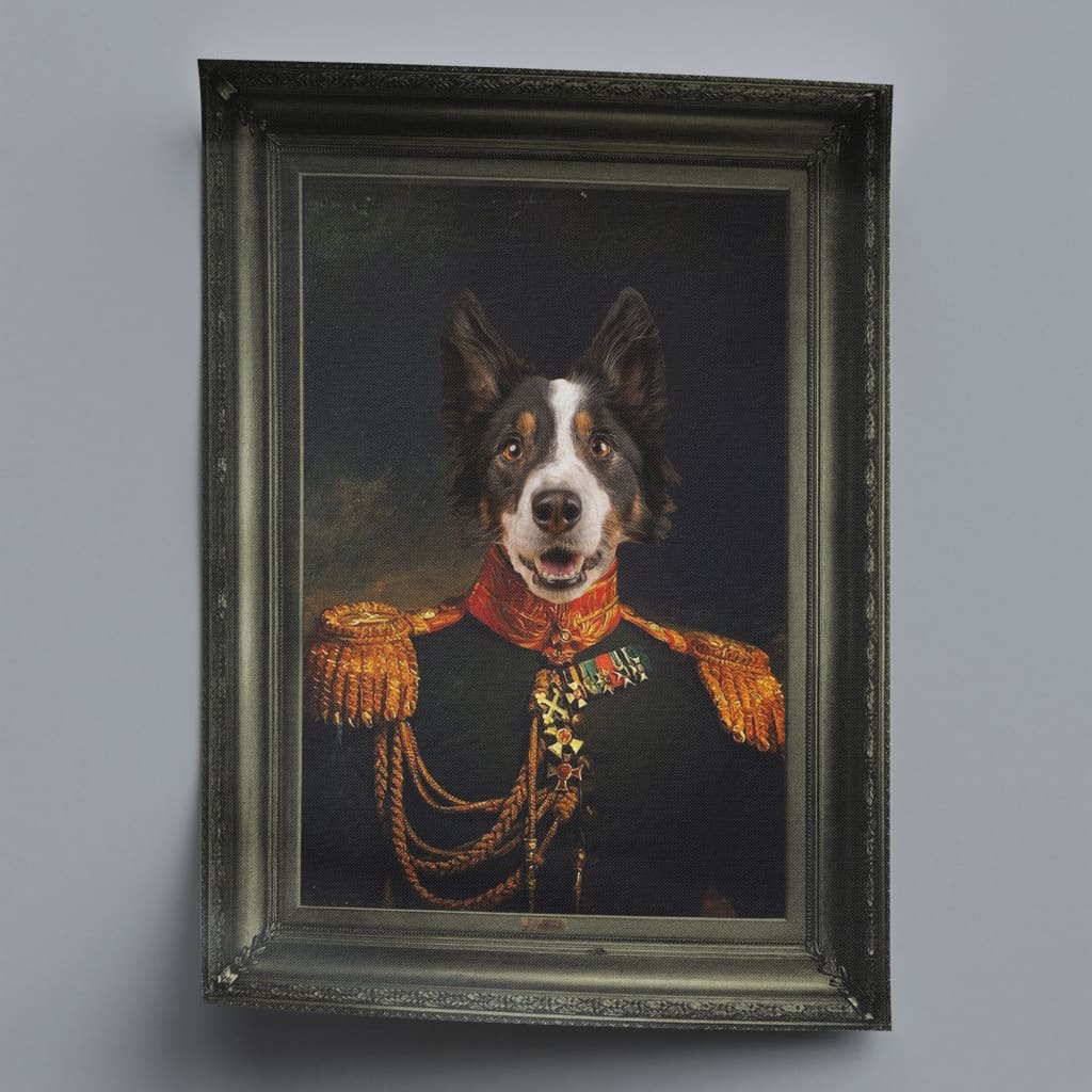 Officer - Personal Custom Vintage Pet Portrait - Rolled