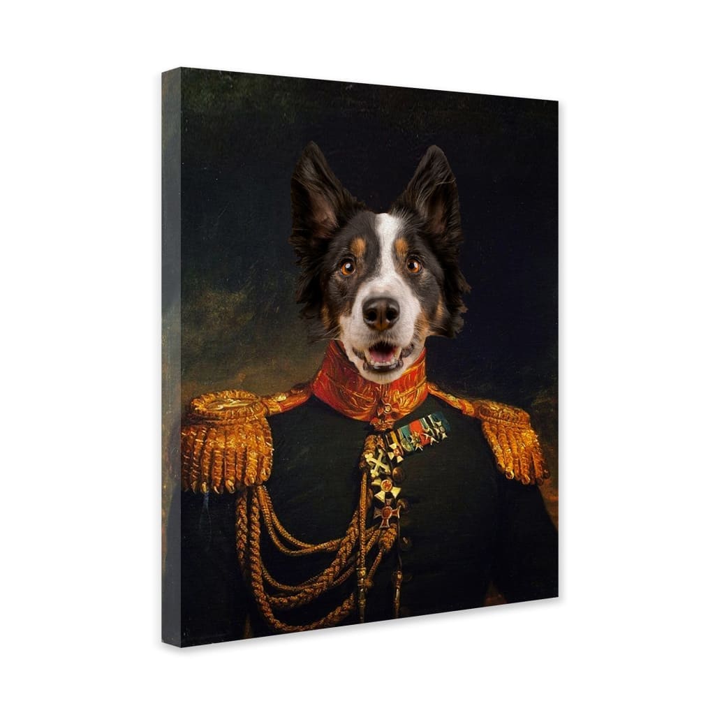 Officer - Personal Custom Vintage Pet Portrait - Wrapped