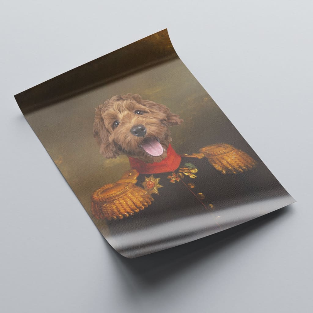 Sergeant - Personal Custom Vintage Pet Portrait - Rolled