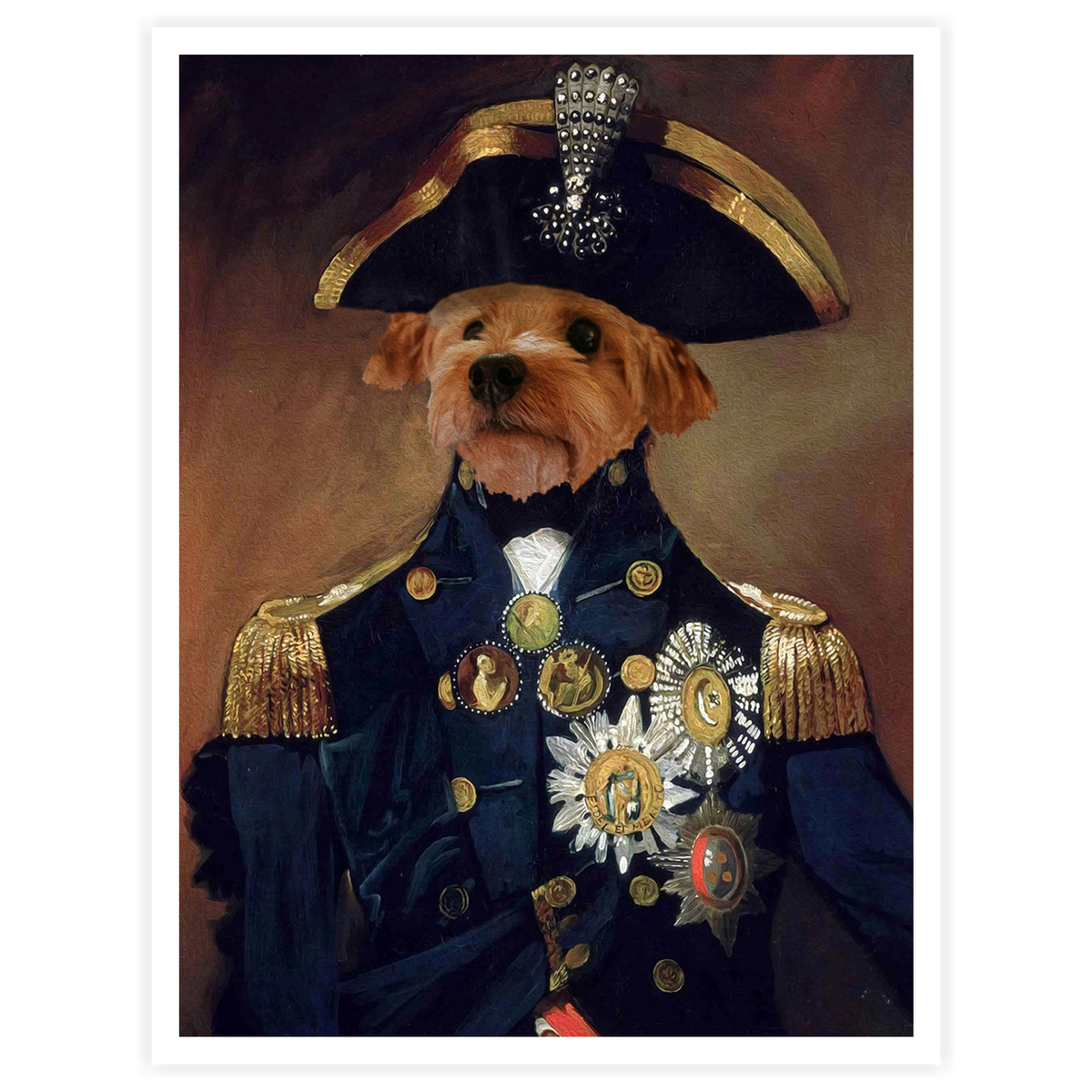 Admiral - Persönliches, individuelles Vintage-Haustierportrait