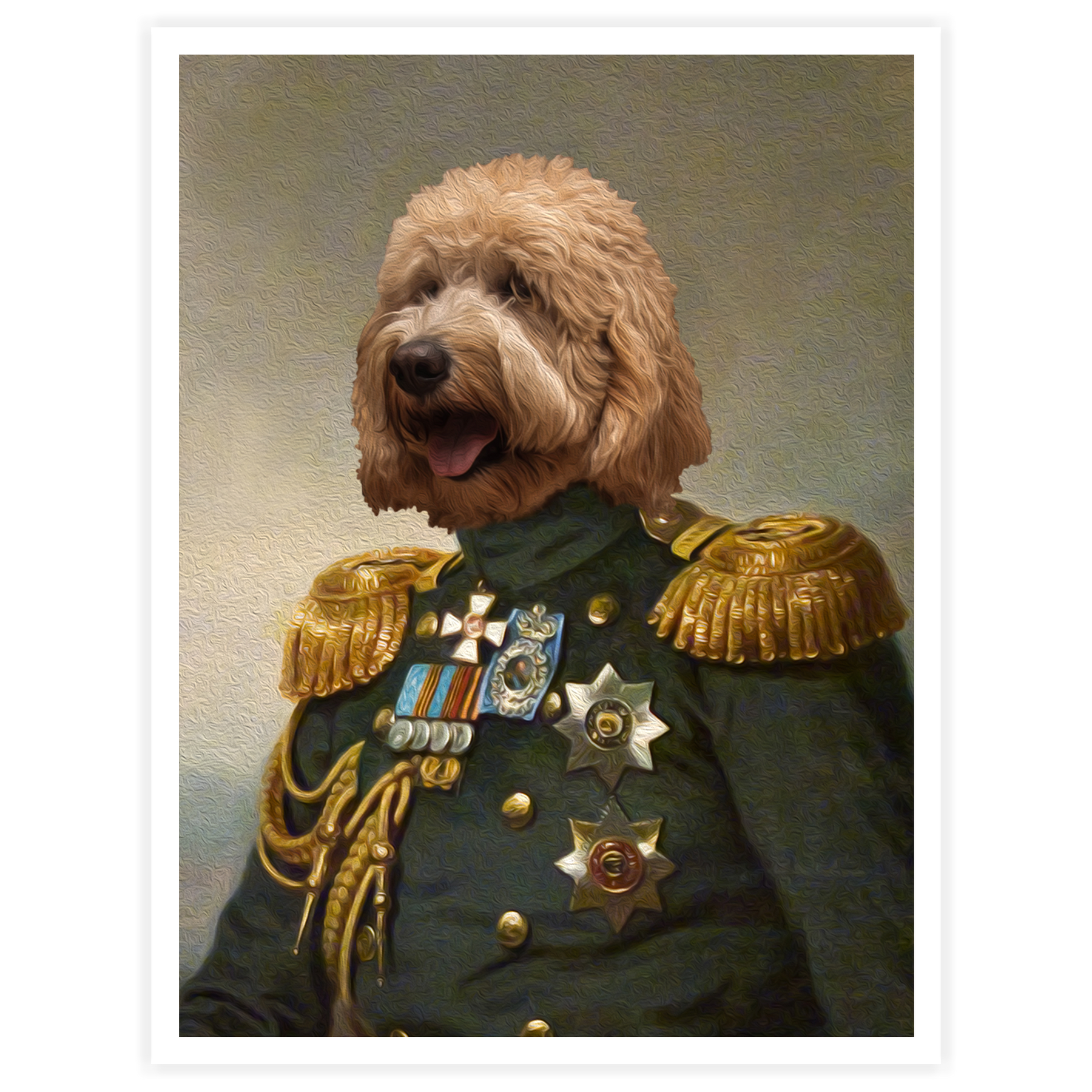 Leutnant - Persönliches, individuelles Vintage-Haustierportrait