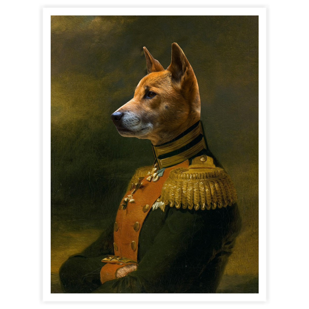 Major - Portrait personnel d’animal de compagnie vintage personnalisé