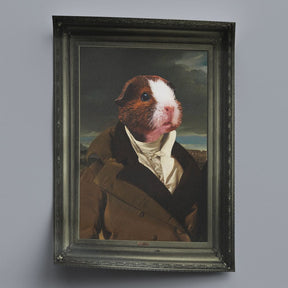 Esquire - Personal Custom Vintage Pet Portrait - Rolled 