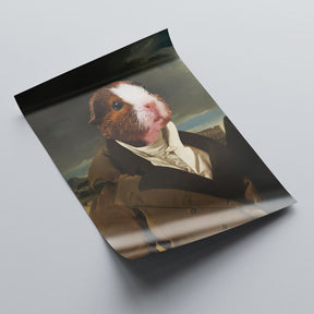 Esquire - Personal Custom Vintage Pet Portrait - Rolled 
