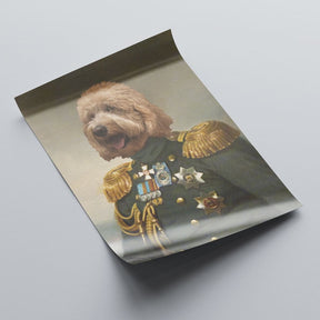 Lieutenant - Personal Custom Vintage Pet Portrait - Rolled 